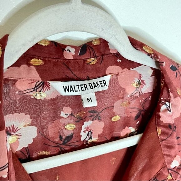 NWOT Walter Baker Smith Midi Dress Berry Hibiscus - Picture 7 of 11